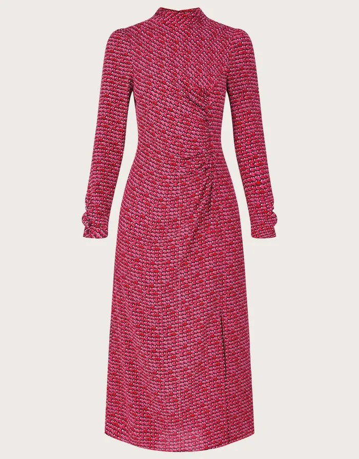 Monsoon Signy Geometric Print Midi Dress Red Women Day Dresses Monsoon Signy Geometric Print Midi Dress Red Women Day Dresses