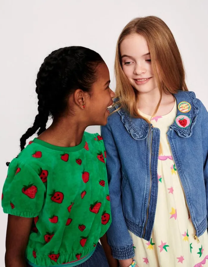Monsoon Strawberry Print Velour Top Green Children Casualwear Collection Monsoon Strawberry Print Velour Top Green Children Casualwear Collection