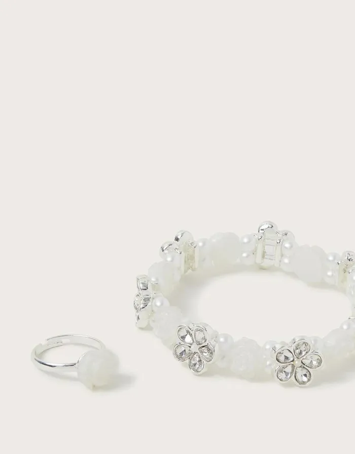 Monsoon Stretch Bracelet And Flower Ring Children Girls039 Jewellery Monsoon Stretch Bracelet And Flower Ring Children Girls039 Jewellery