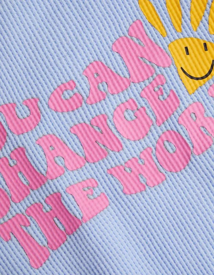 Monsoon Sunshine Slogan Textured Top Blue Children Casualwear Collection Monsoon Sunshine Slogan Textured Top Blue Children Casualwear Collection