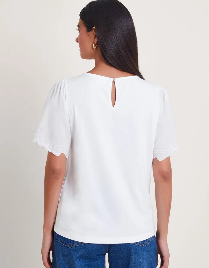 Monsoon Tatianna Embellished TShirt Ivory Women Tops and Blouses Monsoon Tatianna Embellished TShirt Ivory Women Tops and Blouses