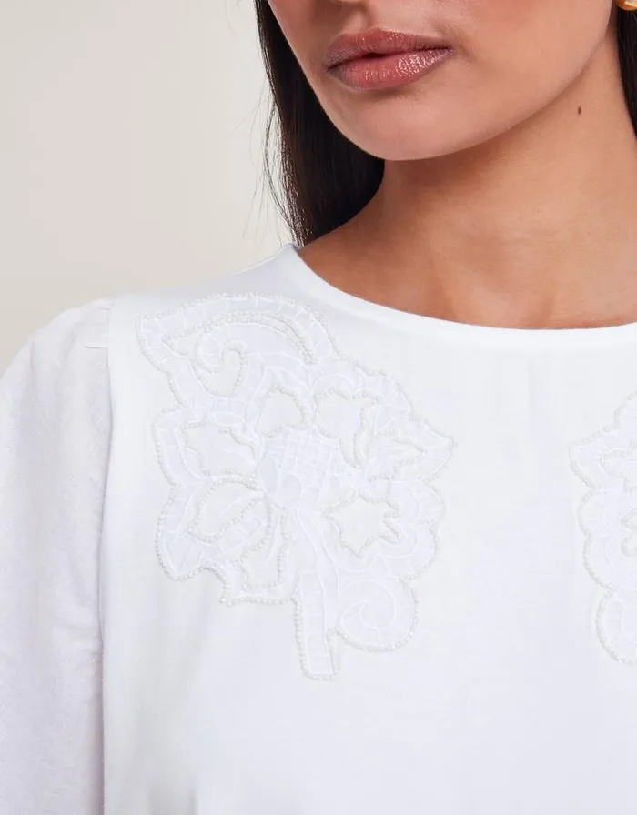 Monsoon Tatianna Embellished TShirt Ivory Women Tops and Blouses Monsoon Tatianna Embellished TShirt Ivory Women Tops and Blouses
