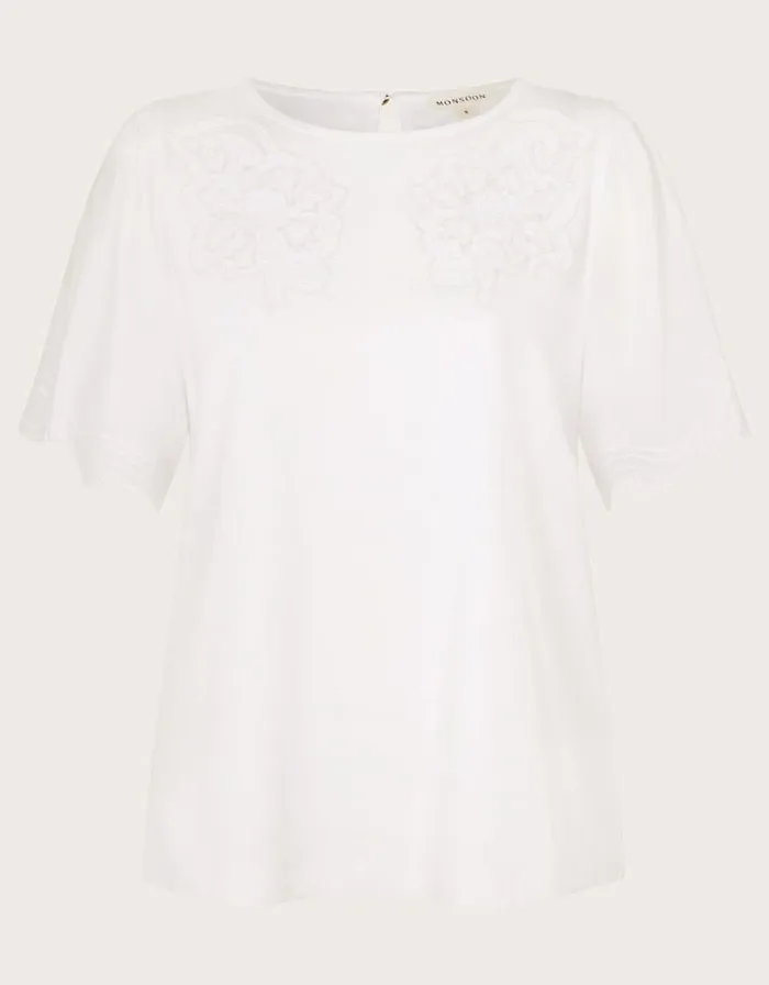 Monsoon Tatianna Embellished TShirt Ivory Women Tops and Blouses Monsoon Tatianna Embellished TShirt Ivory Women Tops and Blouses