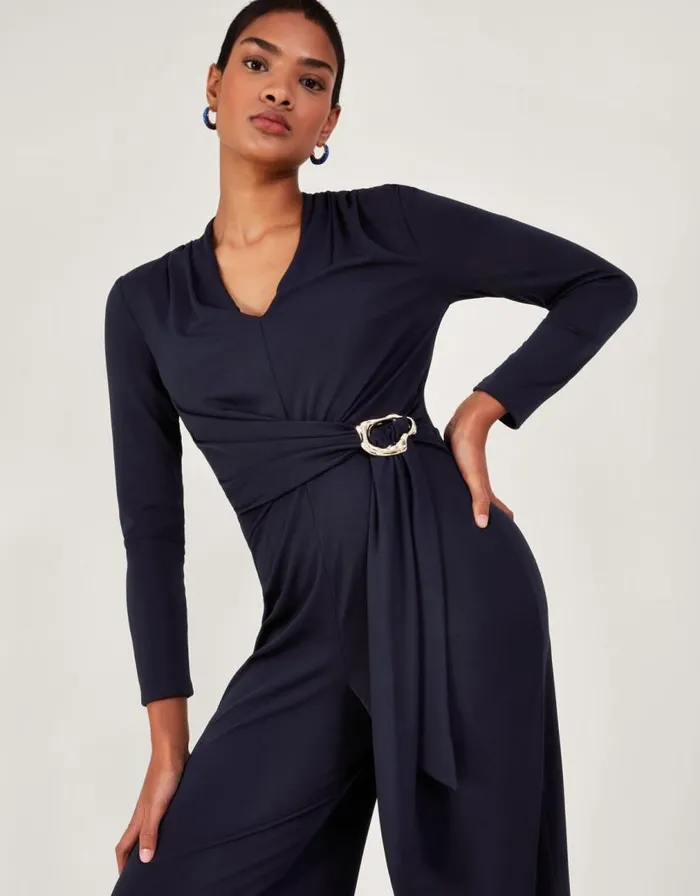 Monsoon Toria Trim Jumpsuit Blue Women Occasionwear Monsoon Toria Trim Jumpsuit Blue Women Occasionwear