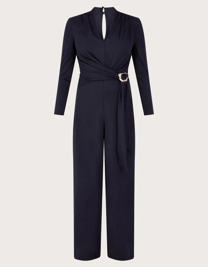Monsoon Toria Trim Jumpsuit Blue Women Occasionwear Monsoon Toria Trim Jumpsuit Blue Women Occasionwear