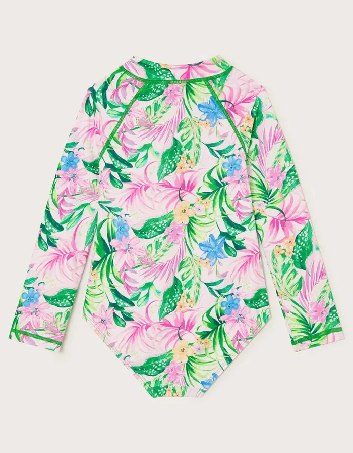 Monsoon Tropical Palm Print Swimsuit Ivory Children Beachwear and Swimwear Monsoon Tropical Palm Print Swimsuit Ivory Children Beachwear and Swimwear