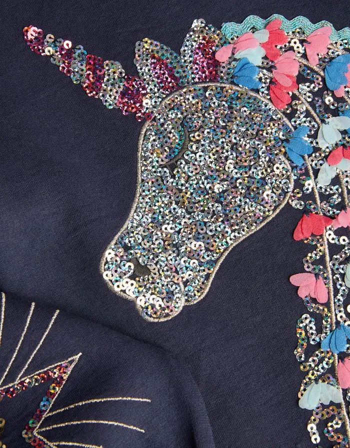 Monsoon Unicorn Sweat Dress Blue Children Dresses Monsoon Unicorn Sweat Dress Blue Children Dresses