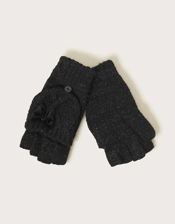 Monsoon Velvet Bow Gloves Black Children Hats and Sunglasses