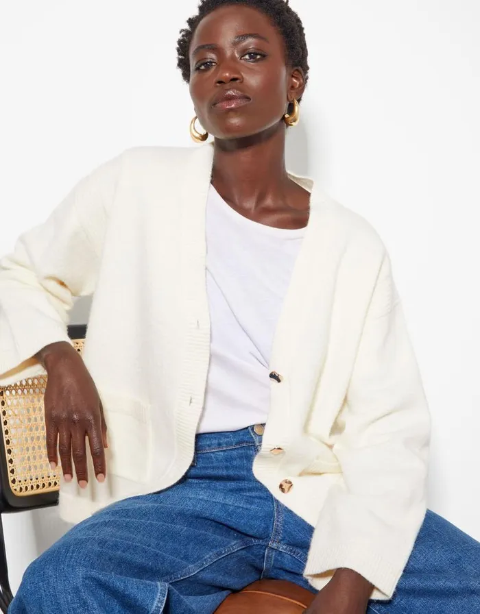 Monsoon Vicki VNeck Cardigan Cream Women Cardigans Monsoon Vicki VNeck Cardigan Cream Women Cardigans