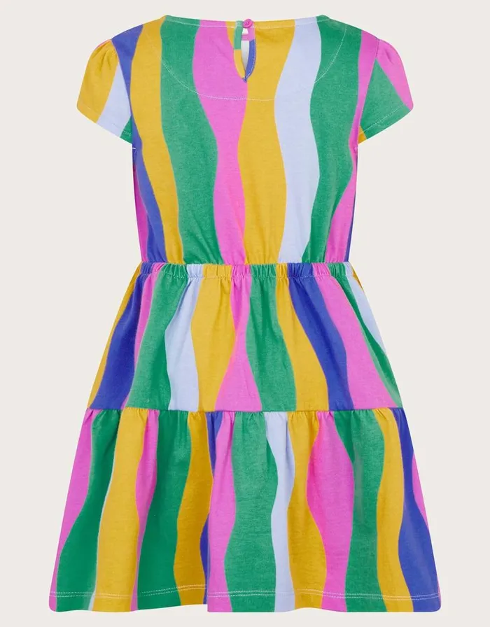 Monsoon Wavy Stripe Tiered Dress Multi Children Casualwear Collection Monsoon Wavy Stripe Tiered Dress Multi Children Casualwear Collection