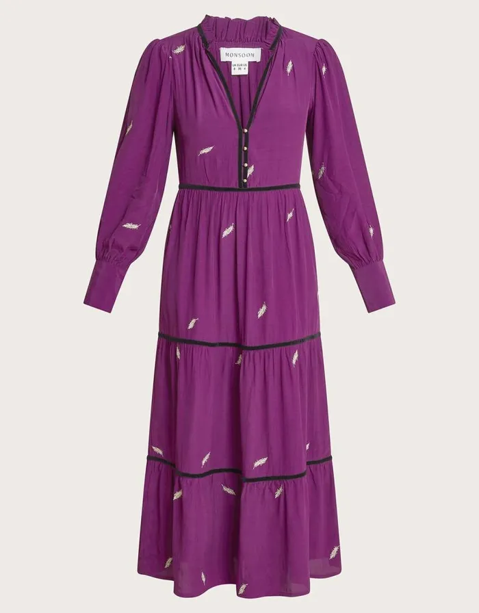 Monsoon Willa Embroidered Shirt Dress Purple Women Day Dresses Monsoon Willa Embroidered Shirt Dress Purple Women Day Dresses