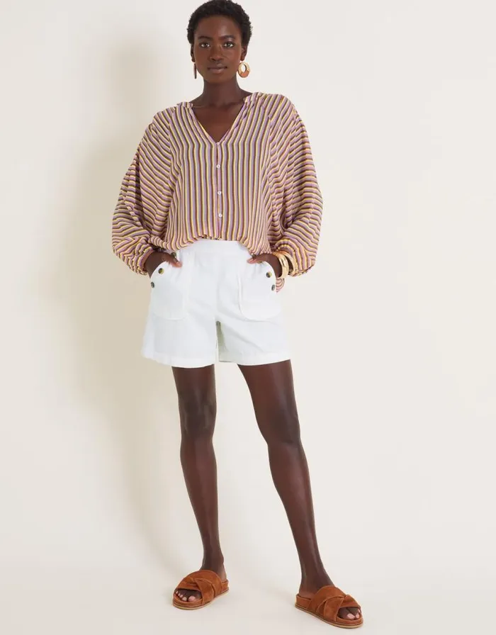 Monsoon Yazmin Sheer Stripe Blouse Brown Women Tops and Blouses Monsoon Yazmin Sheer Stripe Blouse Brown Women Tops and Blouses