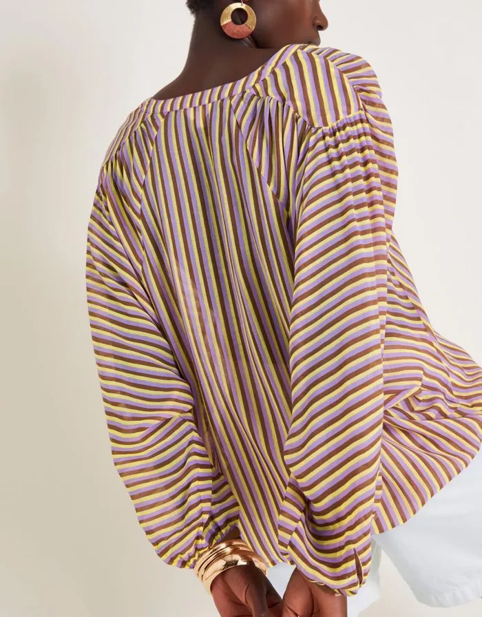 Monsoon Yazmin Sheer Stripe Blouse Brown Women Tops and Blouses Monsoon Yazmin Sheer Stripe Blouse Brown Women Tops and Blouses