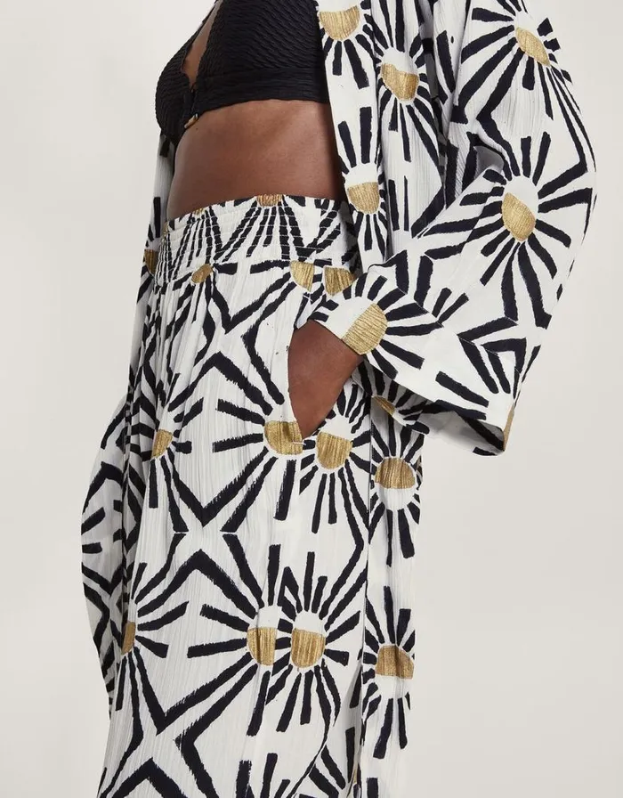 Monsoon Zamora Geometric Trousers White Women Beachwear and Swimwear Monsoon Zamora Geometric Trousers White Women Beachwear and Swimwear