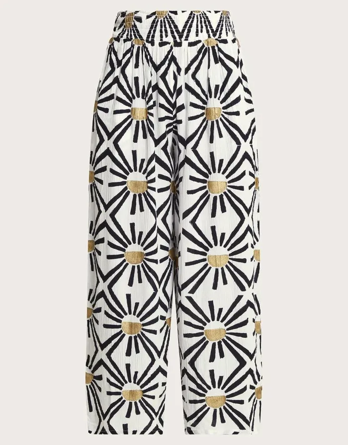 Monsoon Zamora Geometric Trousers White Women Beachwear and Swimwear Monsoon Zamora Geometric Trousers White Women Beachwear and Swimwear