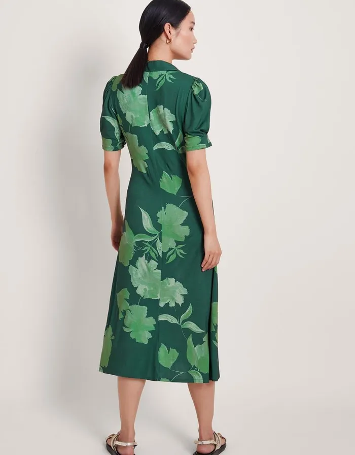 Monsoon Zannah Print Shirt Dress Green Women Occasionwear Monsoon Zannah Print Shirt Dress Green Women Occasionwear