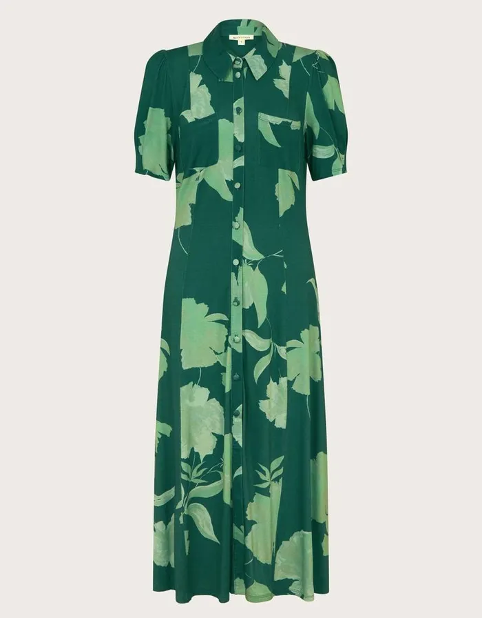 Monsoon Zannah Print Shirt Dress Green Women Occasionwear Monsoon Zannah Print Shirt Dress Green Women Occasionwear