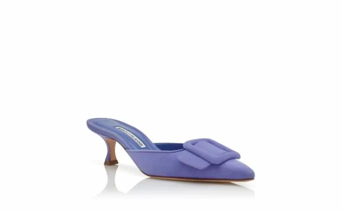 Mules Women Manolo Blahnik MAYSALEBlue Suede Buckle Mules Mules Women Manolo Blahnik MAYSALEBlue Suede Buckle Mules