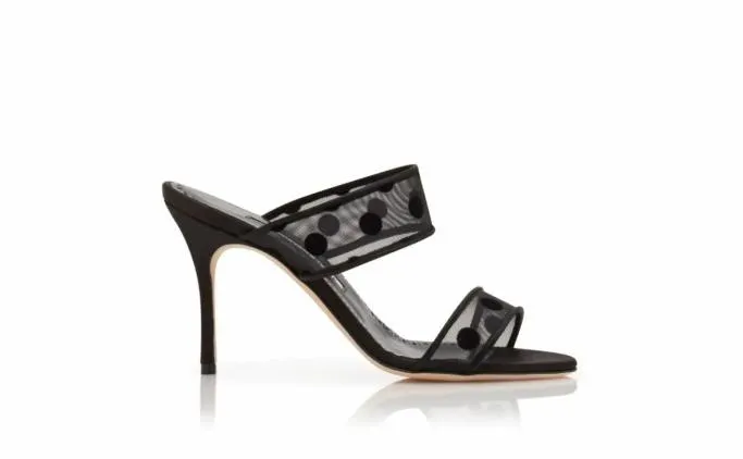 Mules Women Manolo Blahnik SCOLTOBIBlack Mesh Polka Dot Mules Mules Women Manolo Blahnik SCOLTOBIBlack Mesh Polka Dot Mules
