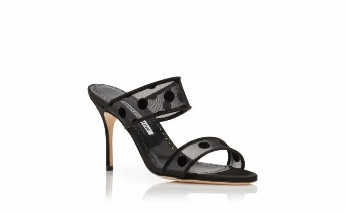 Mules Women Manolo Blahnik SCOLTOBIBlack Mesh Polka Dot Mules Mules Women Manolo Blahnik SCOLTOBIBlack Mesh Polka Dot Mules