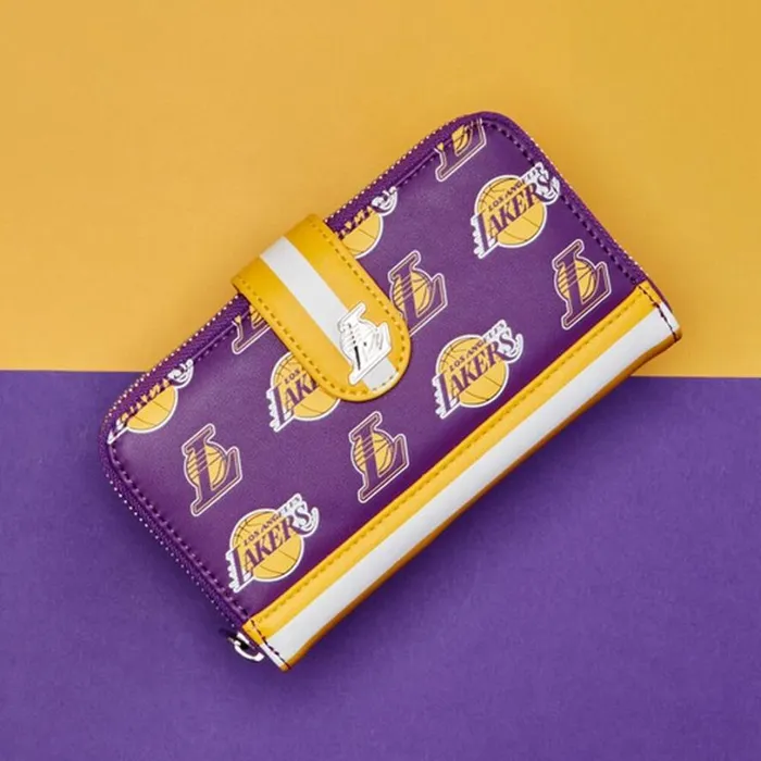 NBA Los Angeles Lakers Zip Around Wallet Unisex Loungefly Bags and Wallets