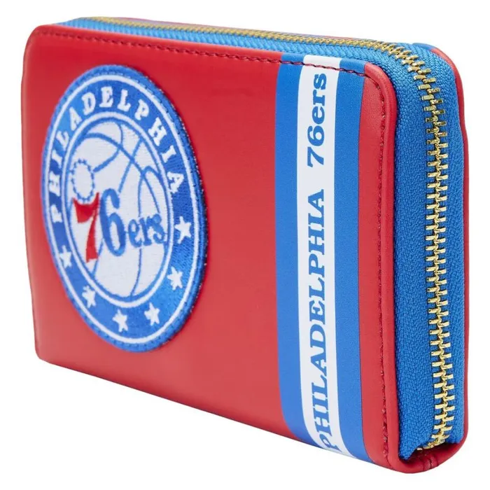NBA Philadelphia 76ers Patch Icons Zip Around Wallet Unisex Loungefly Bags and Wallets