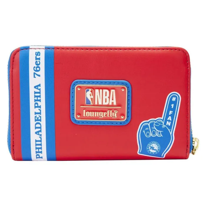 NBA Philadelphia 76ers Patch Icons Zip Around Wallet Unisex Loungefly Bags and Wallets