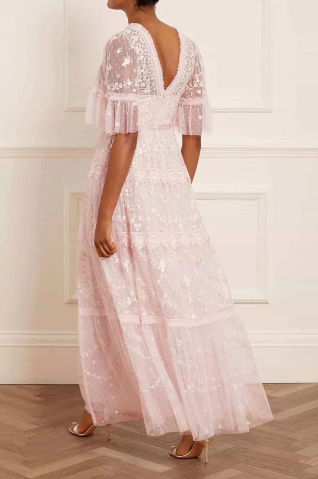 Needle and Thread Araminta Lace Gown Pink Women Embroidered Dresses