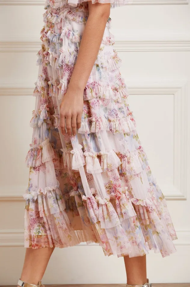 Needle and Thread Floral Wonder Ruffle Ballerina Dress Multi Women Printed Dresses