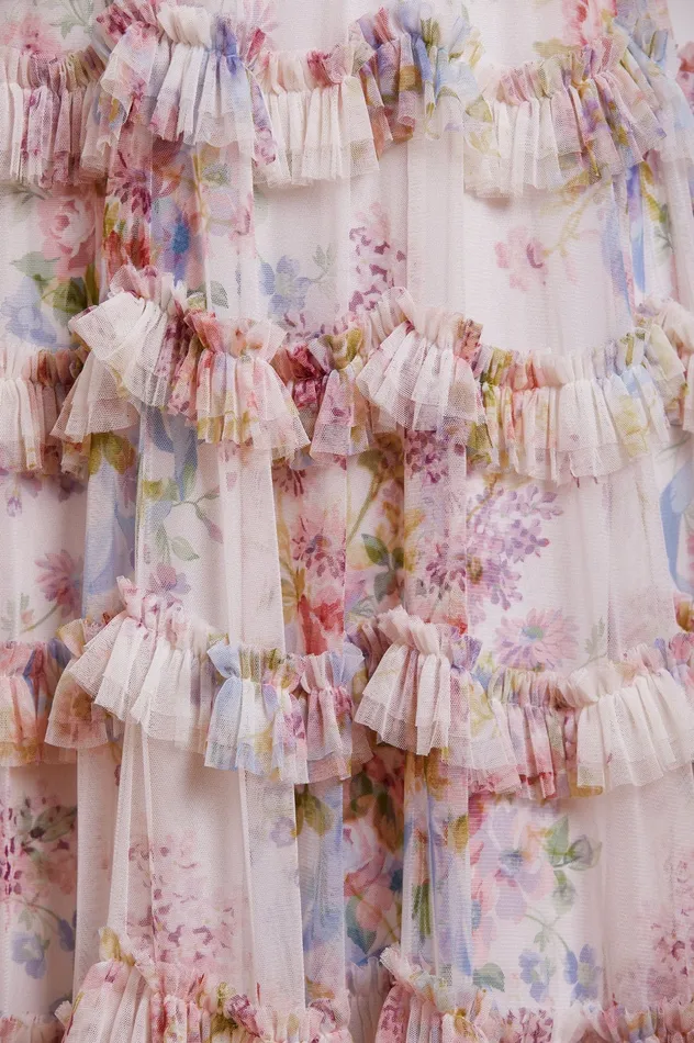 Needle and Thread Floral Wonder Ruffle Ballerina Dress Multi Women Printed Dresses