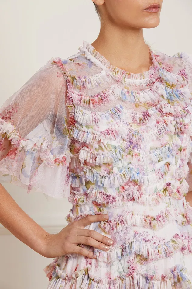 Needle and Thread Floral Wonder Ruffle Ballerina Dress Multi Women Printed Dresses