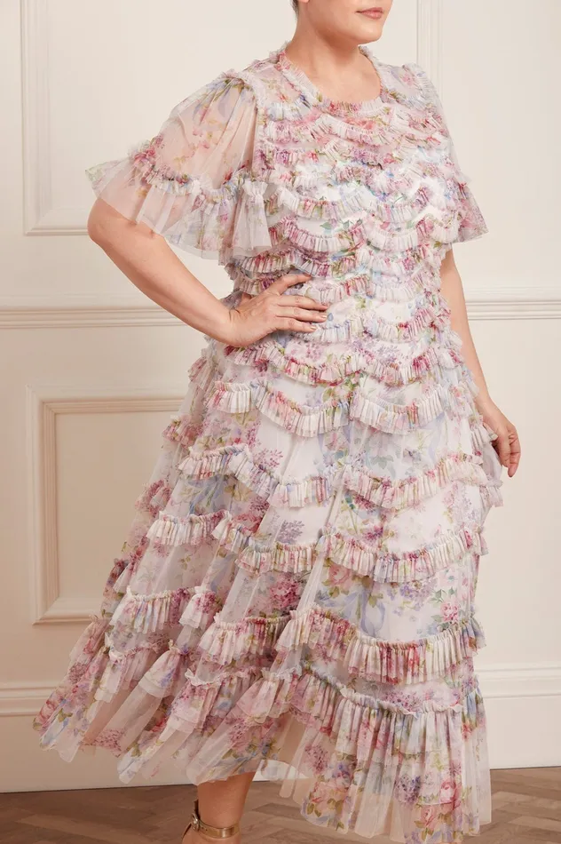 Needle and Thread Floral Wonder Ruffle Ballerina Dress Multi Women Printed Dresses