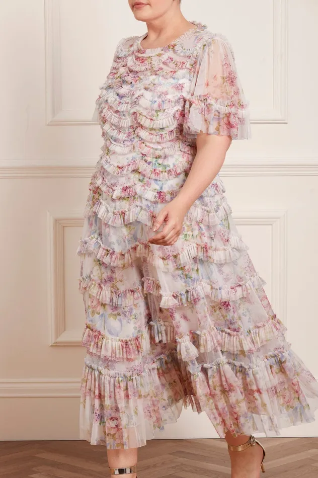 Needle and Thread Floral Wonder Ruffle Ballerina Dress Multi Women Printed Dresses