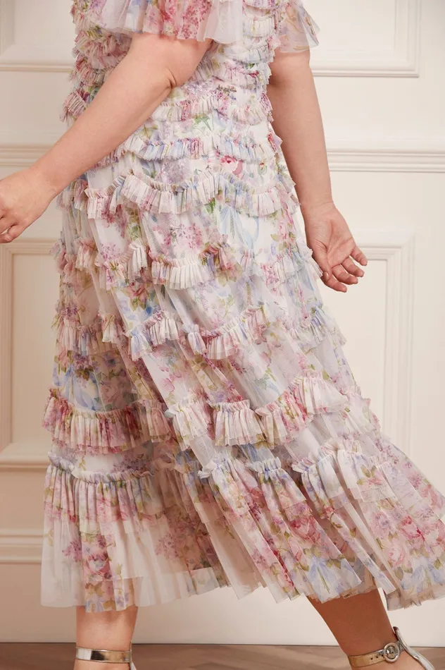 Needle and Thread Floral Wonder Ruffle Ballerina Dress Multi Women Printed Dresses
