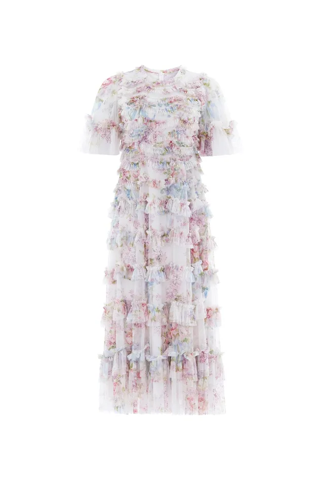 Needle and Thread Floral Wonder Ruffle Ballerina Dress Multi Women Printed Dresses
