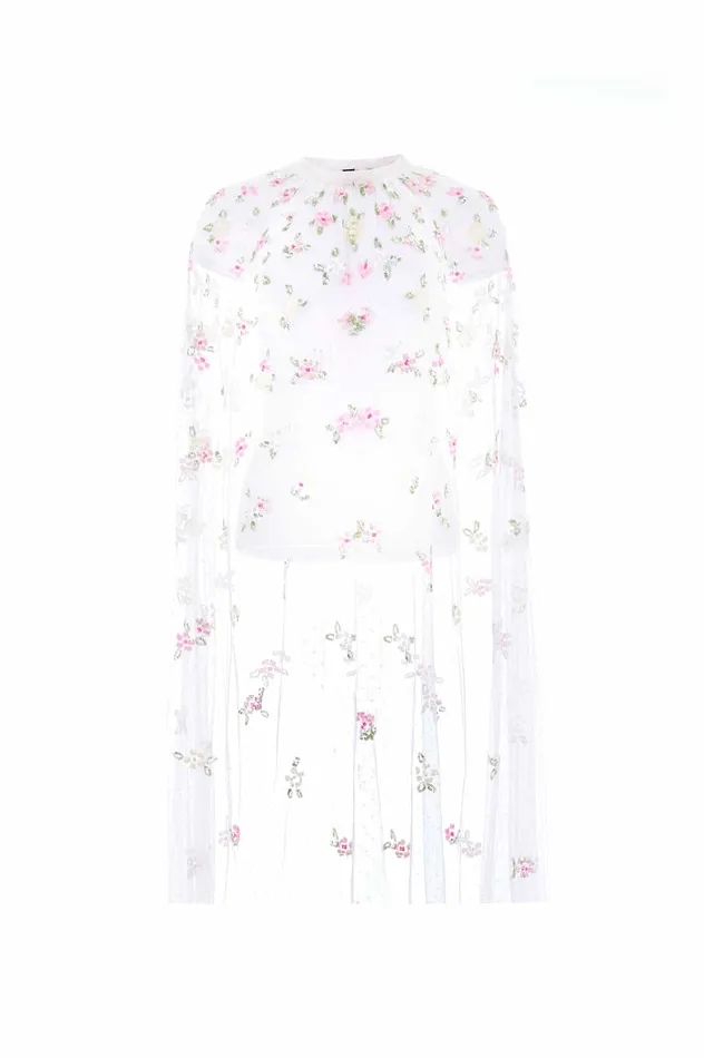 Needle and Thread Freesia Shimmer Midaxi Cape Champagne Women Capes Needle and Thread Freesia Shimmer Midaxi Cape Champagne Women Capes