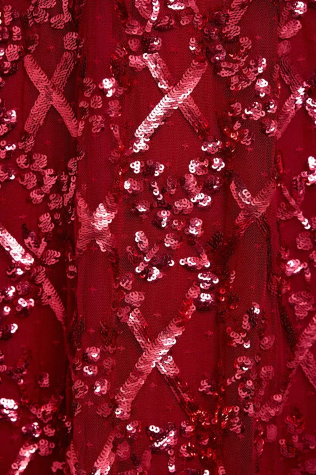 Needle and Thread Garden Lattice Ankle Gown Red Women Embellished Dresses