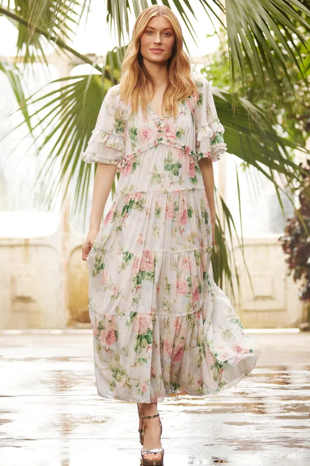 Needle and Thread Harlequin Rose Dora Chiffon Ankle Gown Multi Women Day Dresses