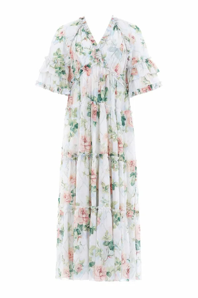 Needle and Thread Harlequin Rose Dora Chiffon Ankle Gown Multi Women Day Dresses Needle and Thread Harlequin Rose Dora Chiffon Ankle Gown Multi Women Day Dresses