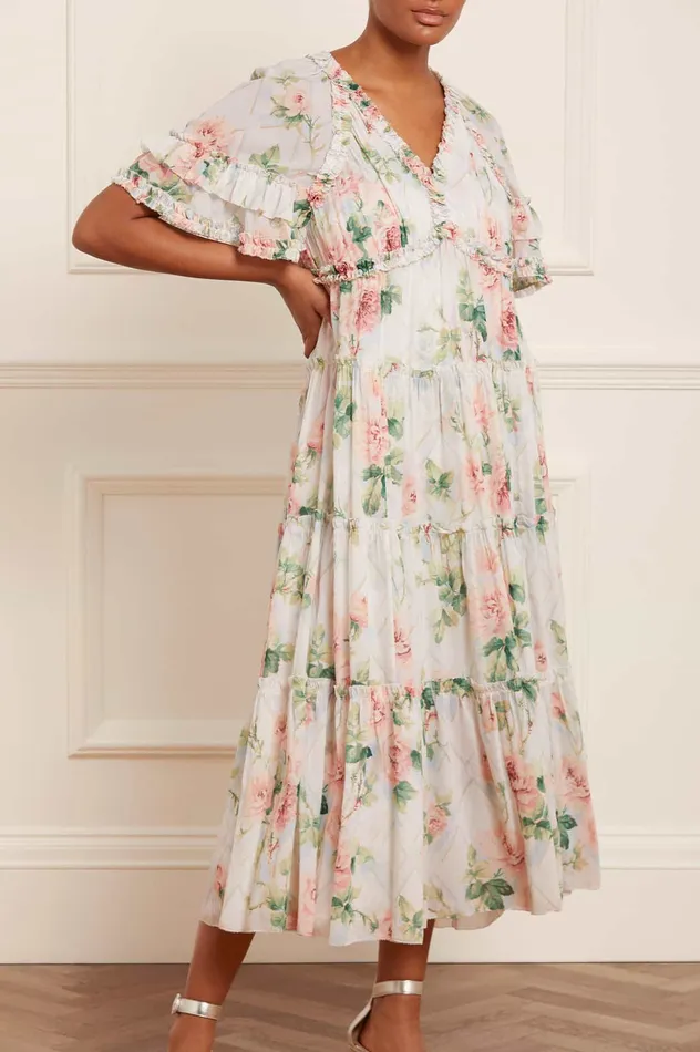 Needle and Thread Harlequin Rose Dora Chiffon Ankle Gown Multi Women Day Dresses Needle and Thread Harlequin Rose Dora Chiffon Ankle Gown Multi Women Day Dresses