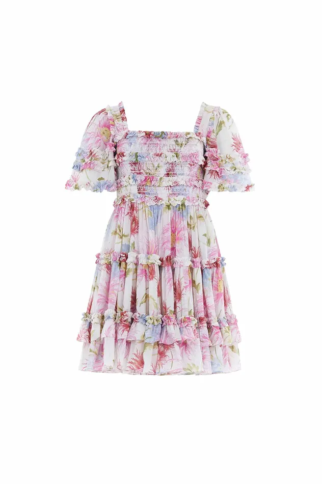 Needle and Thread Hummingbird Chiffon Smocked Micro Mini Dress Multi Women Printed Dresses Needle and Thread Hummingbird Chiffon Smocked Micro Mini Dress Multi Women Printed Dresses