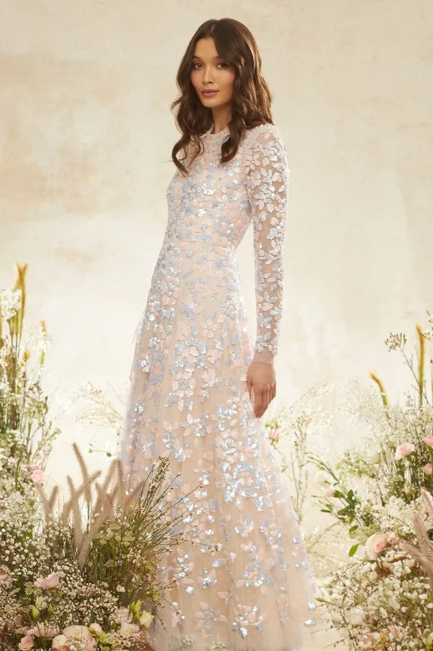 Needle and Thread Mary Rose Ankle Gown Blue Women Embellished Dresses