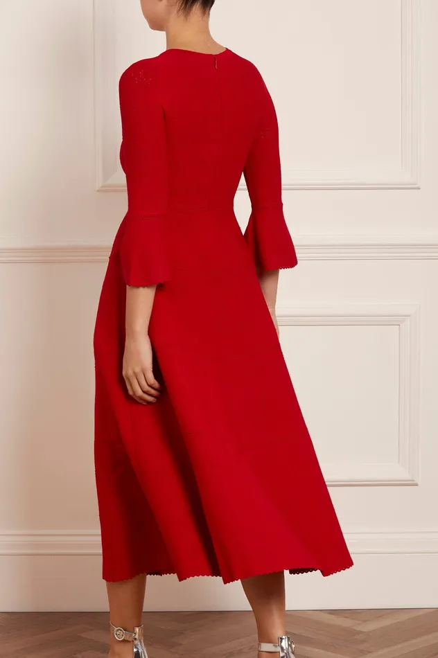 Needle and Thread Pretty Pointelle Knit Ankle Gown Red Women Knitwear