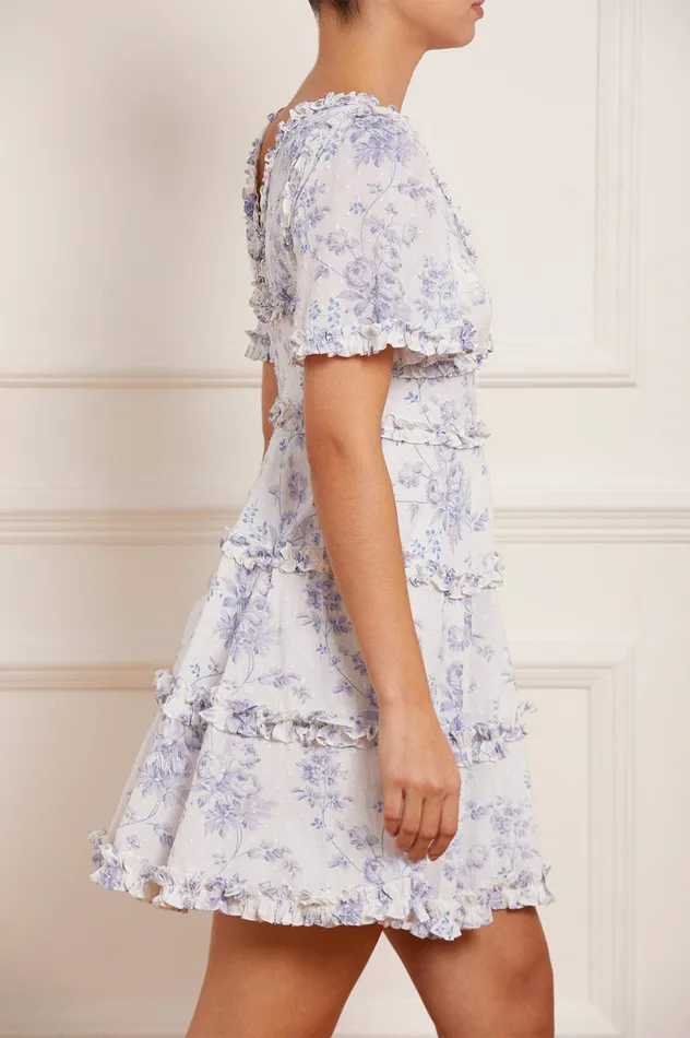 Needle and Thread Rambling Roses Cotton Micro Mini Dress Multi Women Printed Dresses