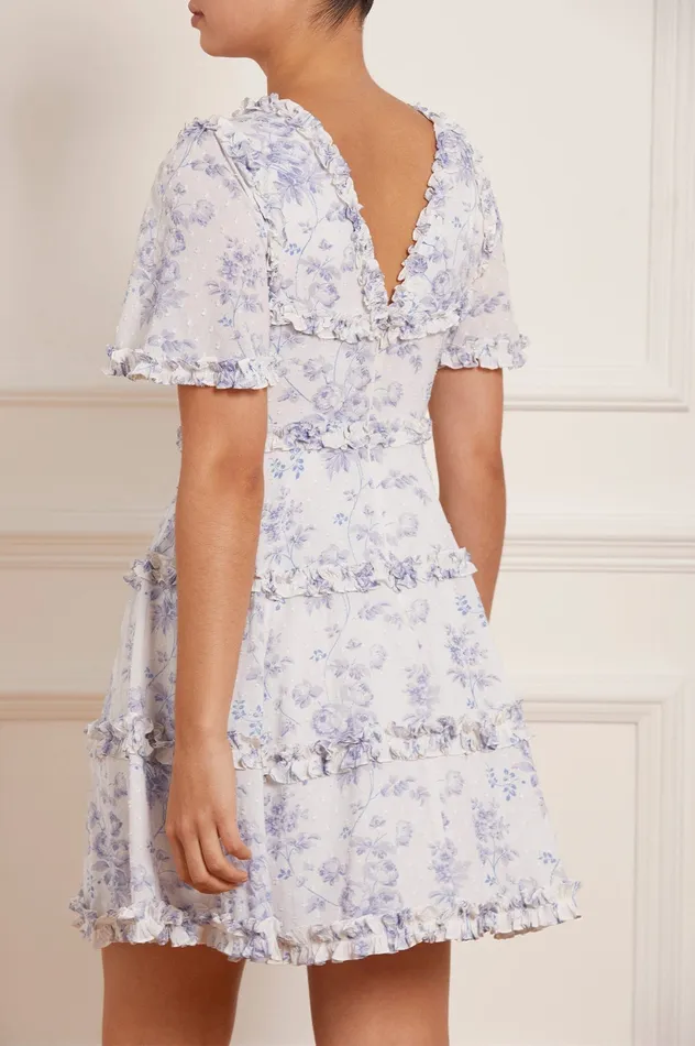 Needle and Thread Rambling Roses Cotton Micro Mini Dress Multi Women Printed Dresses