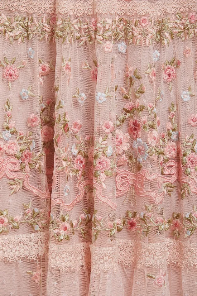 Needle and Thread Ribbon Bouquet Midaxi Dress Pink Women Embroidered Dresses