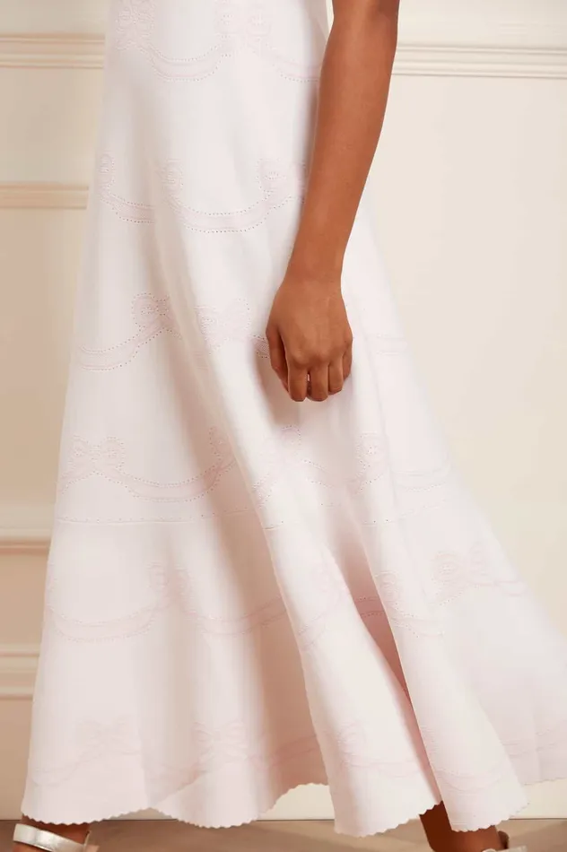 Needle and Thread Ribbon Bow Knit Ankle Gown White Women Knitwear Needle and Thread Ribbon Bow Knit Ankle Gown White Women Knitwear