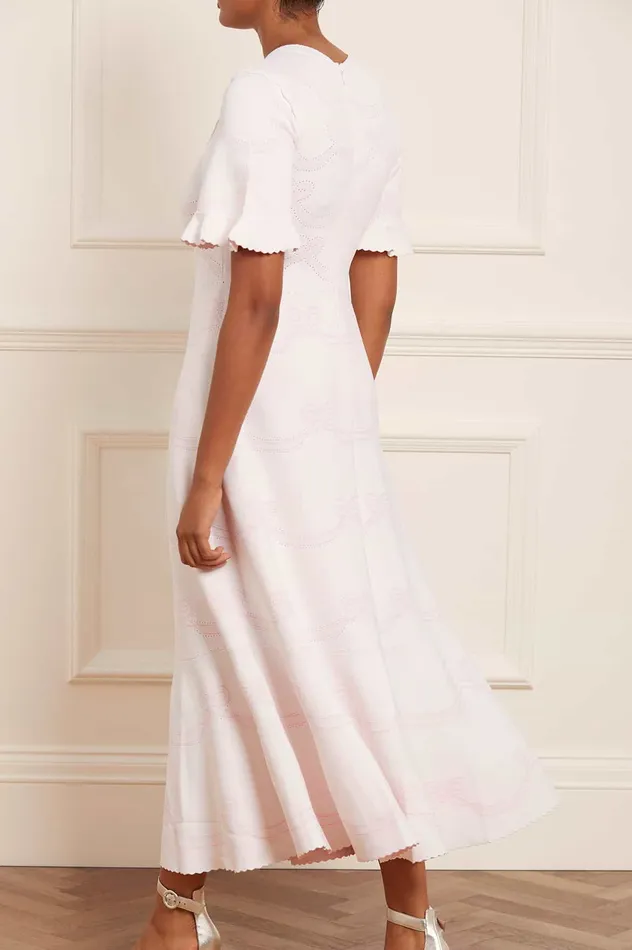 Needle and Thread Ribbon Bow Knit Ankle Gown White Women Knitwear Needle and Thread Ribbon Bow Knit Ankle Gown White Women Knitwear