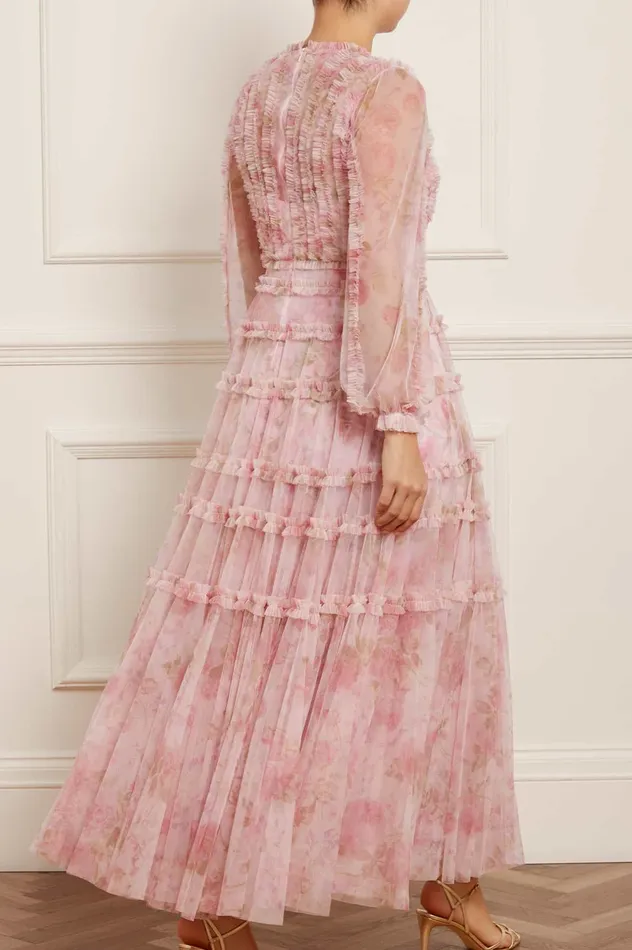 Needle and Thread Rose Bluebell Esme Gown Pink Women Printed Dresses
