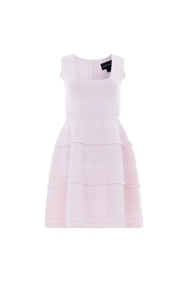 Needle and Thread Textured Knit Sleeveless Mini Dress Pink Women Knitwear